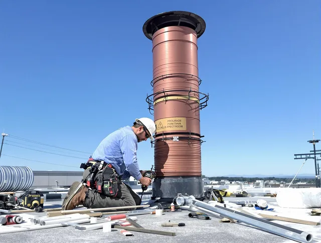 Installed chimney liner by Portsmouth Chimney Sweep in Portsmouth, RI