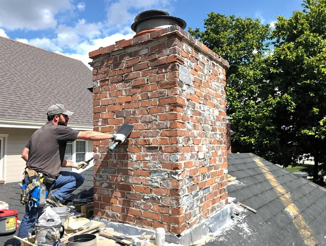 Completed chimney rebuild by Portsmouth Chimney Sweep in Portsmouth, RI