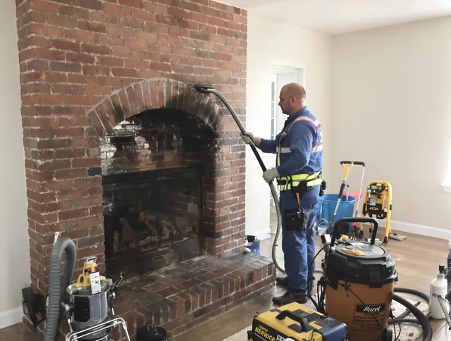 Portsmouth Chimney Sweep expert performing detailed chimney sweep in Portsmouth, RI
