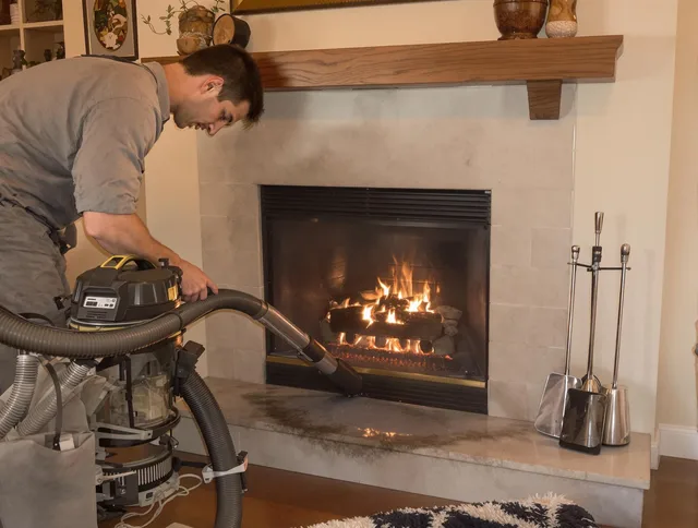 Routine fireplace upkeep by Portsmouth Chimney Sweep in Portsmouth, RI