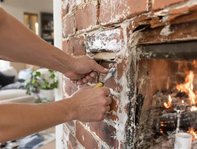 Routine fireplace repair by Portsmouth Chimney Sweep in Portsmouth, RI